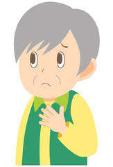 シニア女性　困る　悩む　不安