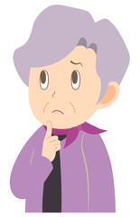 シニア女性　困る　悩む　不安