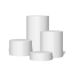 White Round Stage Podium Isolated on White Background. 3d Pedestal. Vector illustration. Ready For Your Design. Product Advertising. Vector EPS10