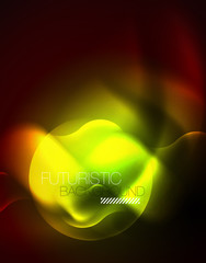 Shiny neon geometric waves template