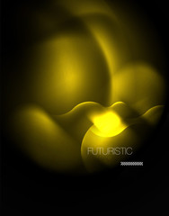 Shiny neon geometric waves template