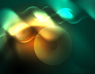 Fototapeta premium Neon lights vector abstract background