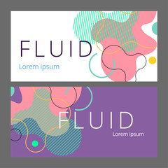 Colorful geometric background. Fluid shapes composition. Abstract banner template. Eps10 vector.