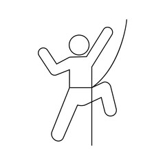 Icono plano lineal escalada en color negro