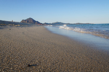 Canary Islands nature. Sandy coast close up.