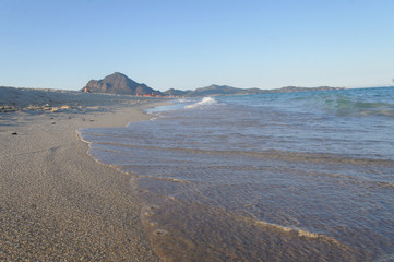 Fototapeta na wymiar Canary Islands nature. Seashore in the bay in summer.