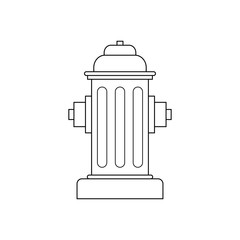 Icono plano lineal toma de agua bomberos en color negro