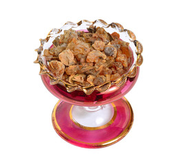 Myrrh gum resin isolated on white background