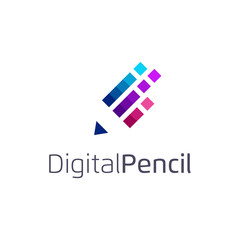Digital Pencil Logo Design Template