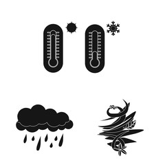 Vector illustration of weather and climate icon. Set of weather and cloud vector icon for stock.
