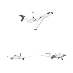 Isolated object of plane and transport icon. Collection of plane and sky stock symbol for web.