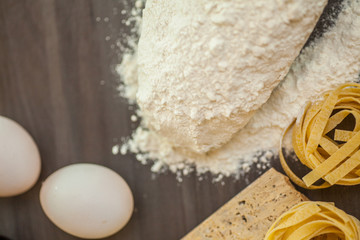 Raw Fettuccine italian pasta