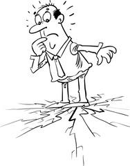 businessman on thin ice