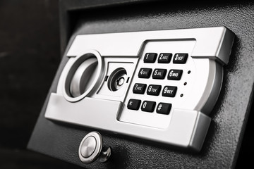 Panel of modern safe, closeup