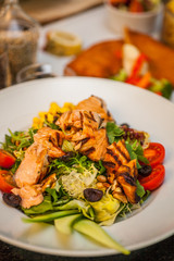 Chicken salad and hallumi grilled cheese