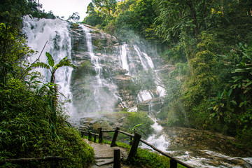 Jungle Waterfall with Footpath