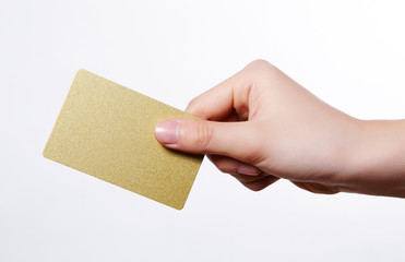 Business image using hand and card.