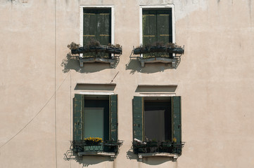closed windows and shutters in Venice