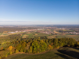 Fototapeta na wymiar Herbstwald - Luftaufnahme