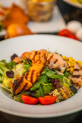 Chicken salad and hallumi grilled cheese