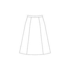 Fashion technical sketch of women middle skirt in vector graphic