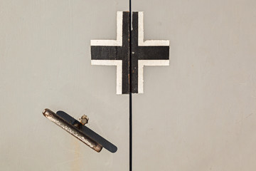 door German armored personnel carrier, museum panorama Battle of Stalingrad, Volgograd