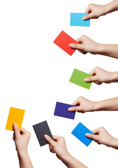 Business image using hand and card.