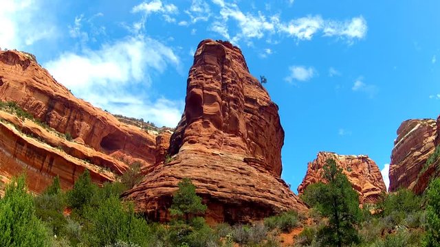 Boynton Canyon- Sedona Red Rocks With Clouds Time Lapse 10sec