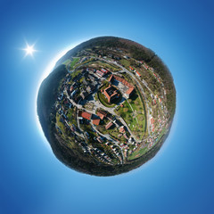little planet panorama of the beautiful water castle at Glatt Germany