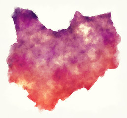 Kirundo province watercolor map of Burundi