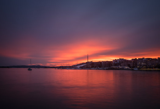 Sunset overs Oslo's Waterfront