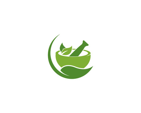 Herbal logo template vector icon illustration 