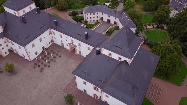 Augustusburg Luftaufnahme uberflug abend