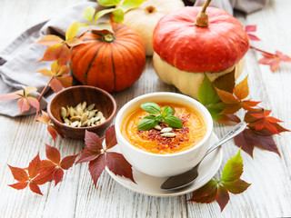 Bowl of pumpkin soup
