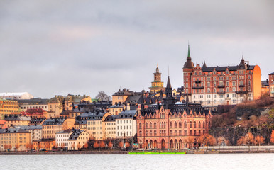 Obraz premium Stockholm, Sweden. View of Stockholm from the river