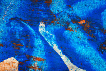Abstract red and blue hand painted acrylic background