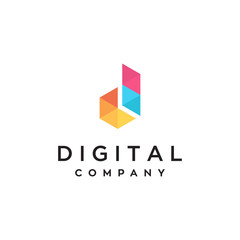 digital technology concept vector logo design