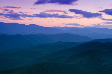 Fototapeta premium Mountain sunset landscape