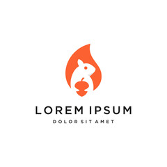 squirrel negative space vector logo design © bagus