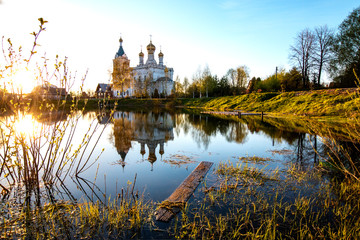 Ancient Russian church in the village of Zhestylevo, Dmitrov district, Moscow region, Russia