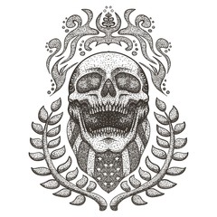 Skull bandana usa flag vintage vector illustration