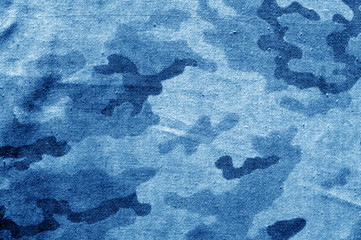 Dirty camouflage cloth in navy blue tone. © pavelalexeev