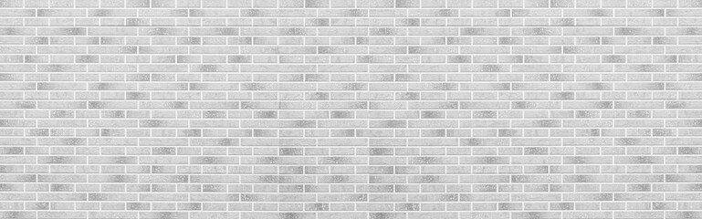 Panorama of White brick wall texture and background