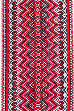 Embroidery. National clothes of Ukrainians. On the shirt for women or men embroidered cross-stitch ornament