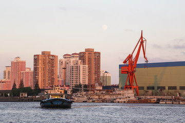 Shanghai Urban Landmark Architectural Landscape: Industrial Zone along the Huangpu River