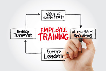 Hand writing Employee training with marker, business concept strategy mind map