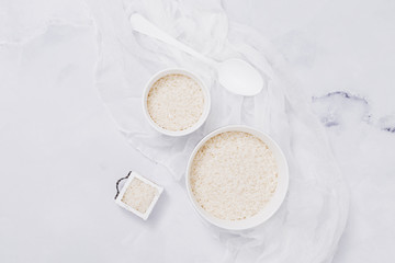 Top view rice composition with copyspace