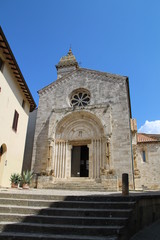 Fototapeta premium The Collegiate church of Quirico and Giulitta in San Quirico d'Orcia (Siena, Tuscany, Italy)