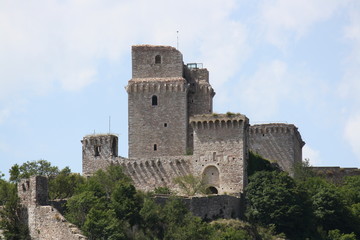 Fototapeta na wymiar View of Rocca Maggiore Assisi, Umbria, Italy
