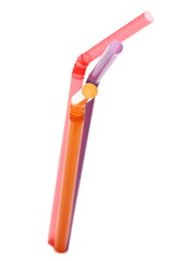 Colorful drinking straws isolated on white background